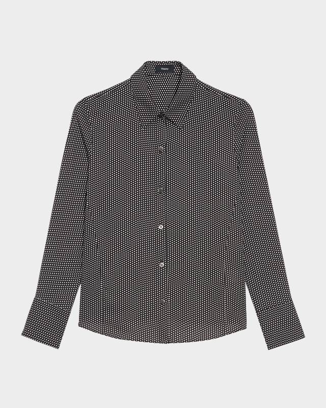 Slim Button-Front Blouse